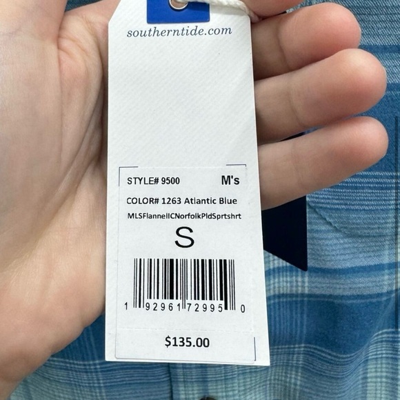 Southern Tide Shirt Men's Size S Blue White
Plaid Flannel Button Up Casual New - Picture 4 of 5